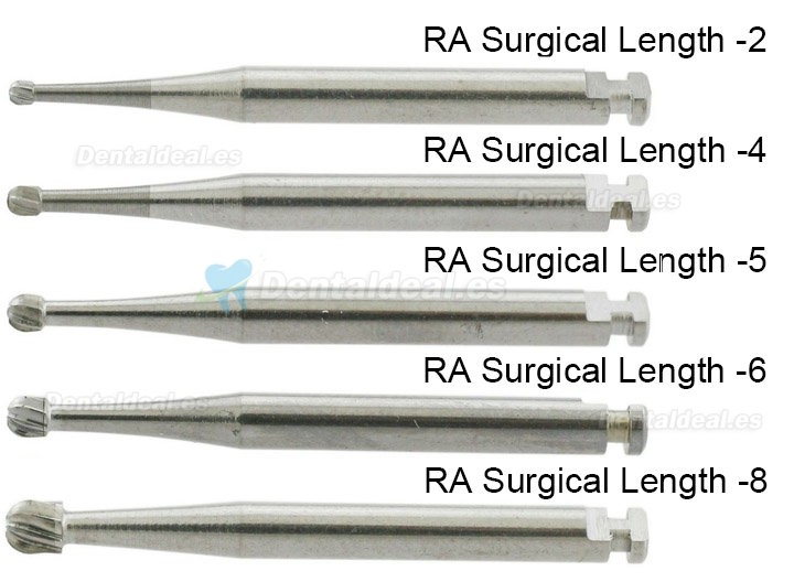 10Pcs RA Surgical Length 2 4 5 6 8 Burs Dental Latch-type Shank Carbide Surgical Bur